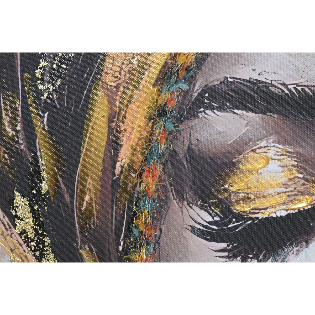 Lienzo Home ESPRIT Marrón Dorado Colonial Africana 90 x 3 x 120 cm (2 Unidades)