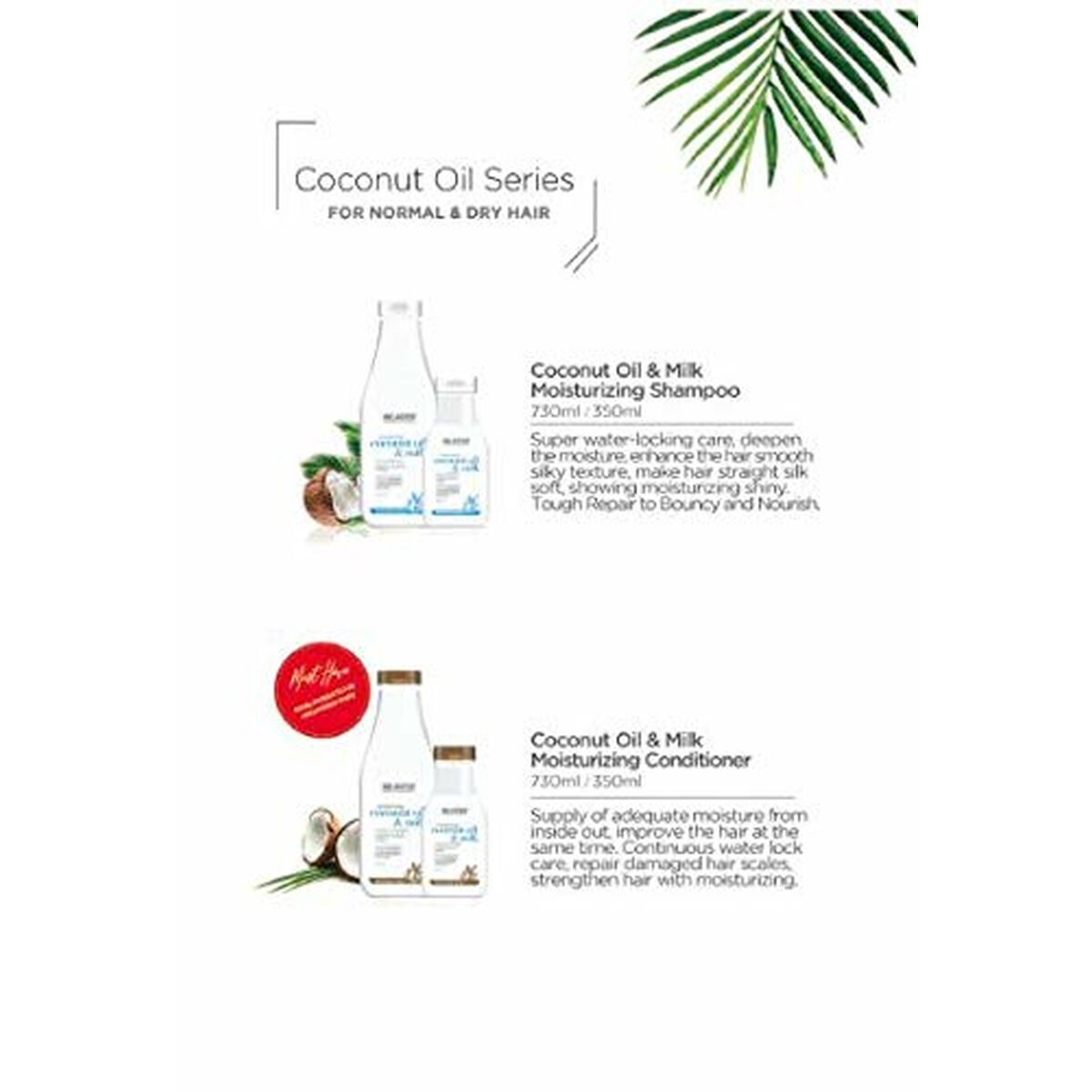 Champú Hidratante Beaver COCONUT OIL & QUINOA 350 ml