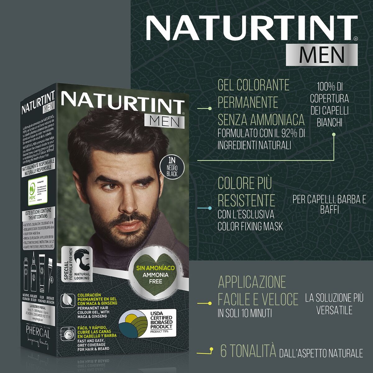 Tinte Permanente Naturtint NATURTINT MEN Negro