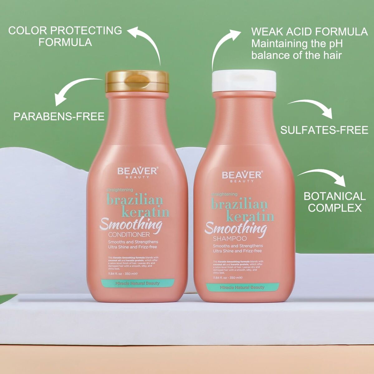 Champú Alisador Beaver BRAZILIAN KERATIN 350 ml