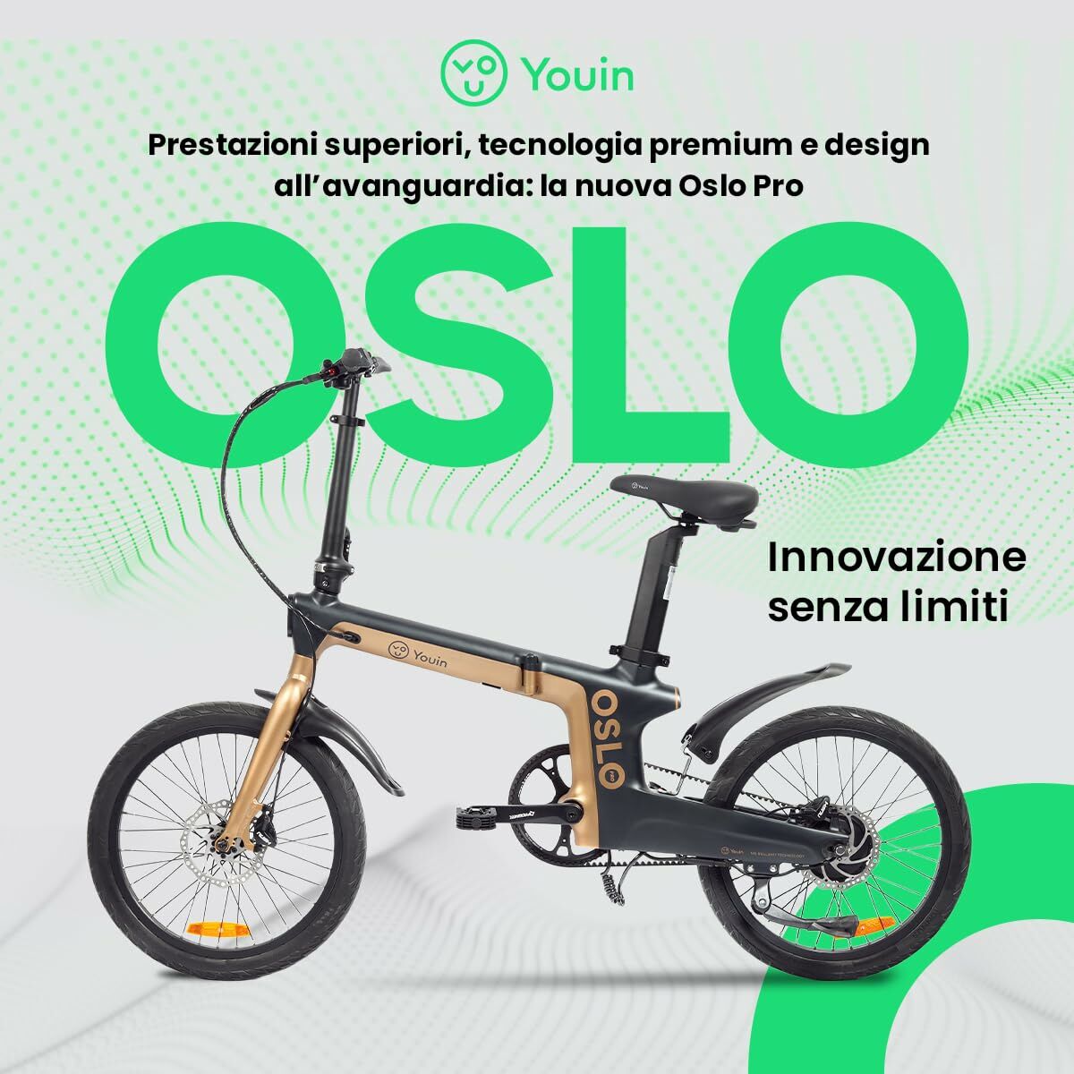 Bicicleta Eléctrica Youin BK1950 OSLO PRO Negro Dorado