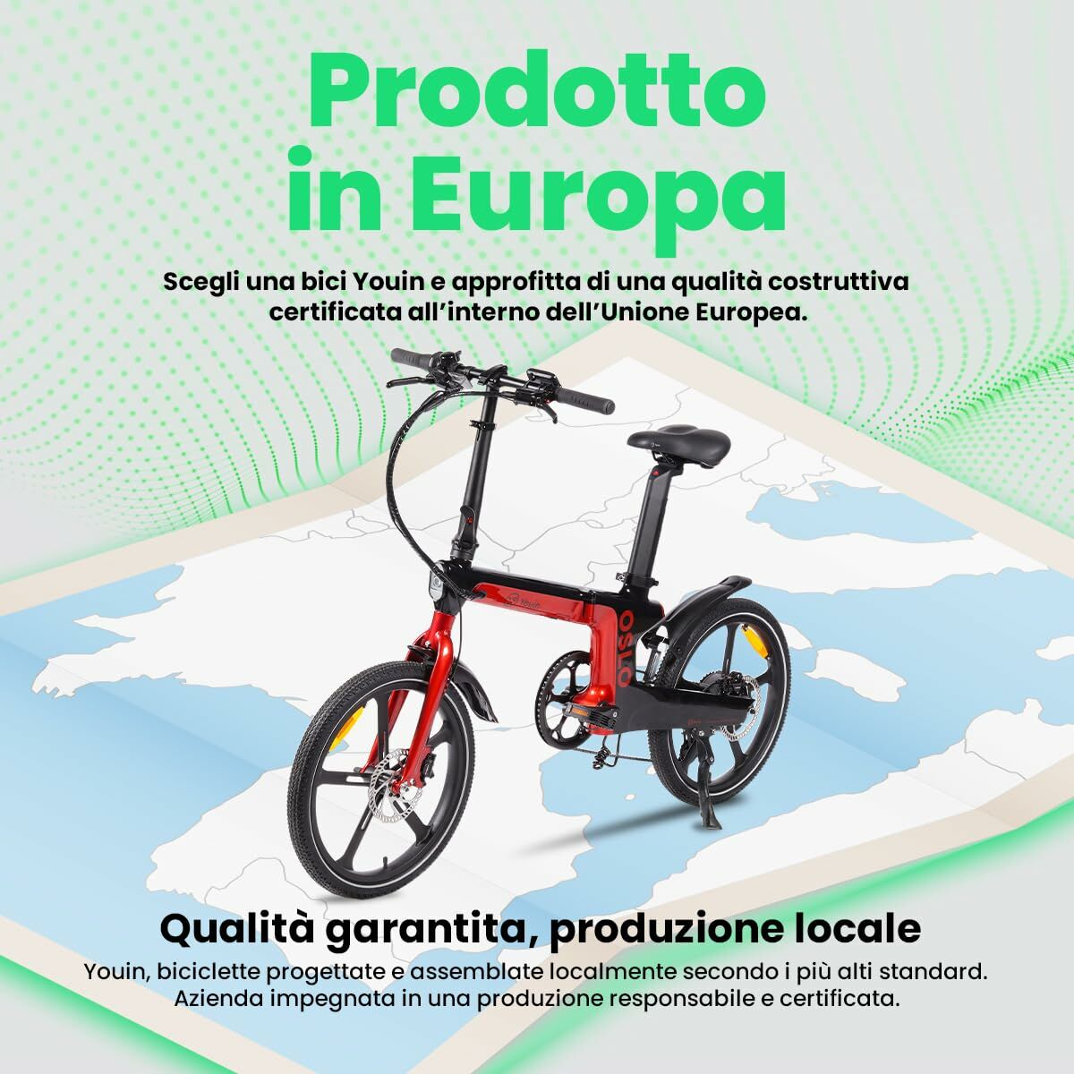 Bicicleta Eléctrica Youin BK1900 OSLO Rojo