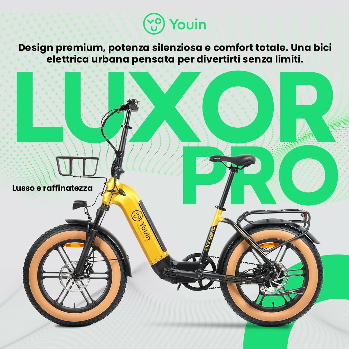 Bicicleta Eléctrica Youin BK1750 LUXOR II PRO A/N Amarillo 250 W