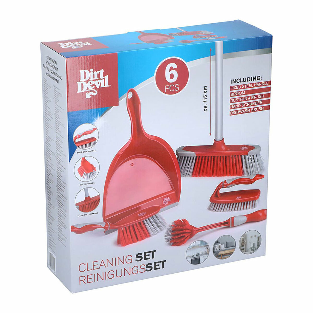Set de Limpieza Dirt Devil Acero Inoxidable Plástico Caja (6 Piezas)