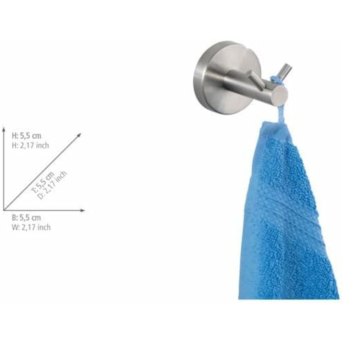 Percha Wenko Acero Inoxidable 5,5 x 5,5 x 5,5 cm Plateado (1 unidad)