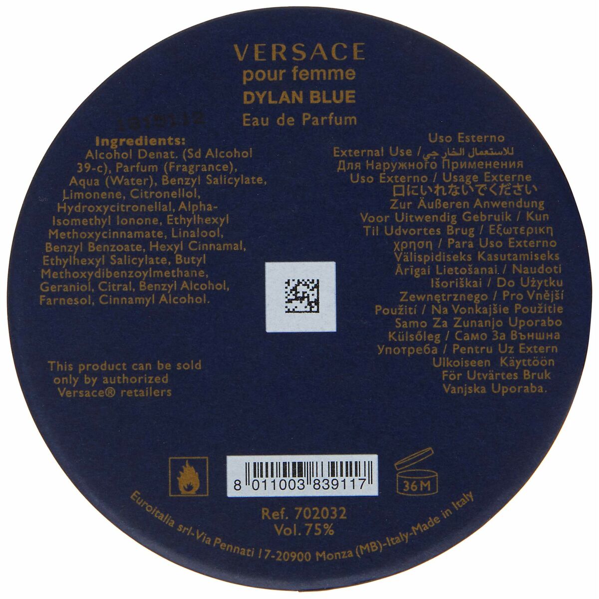 Perfume Mujer Versace Dylan Blue EDP 100 ml