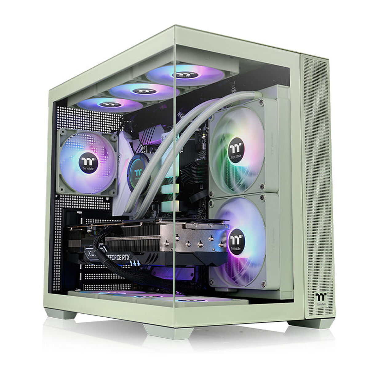 Caja Semitorre ATX THERMALTAKE View 380 TG ARGB Verde