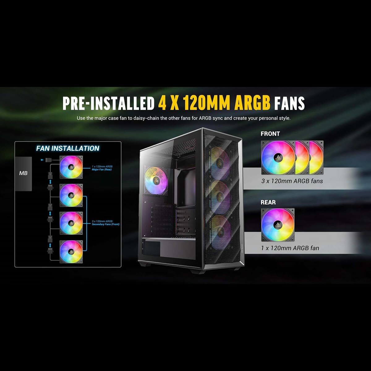 Caja Semitorre ATX Antec AX85 ARGB Negro