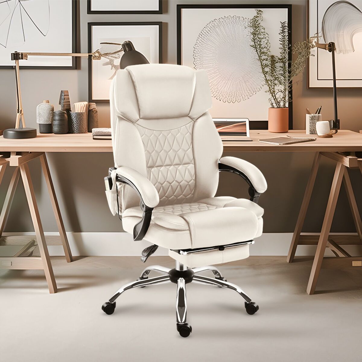 Silla de Oficina Mark Adler MA-BOSS 6.0 BEIGE Blanco