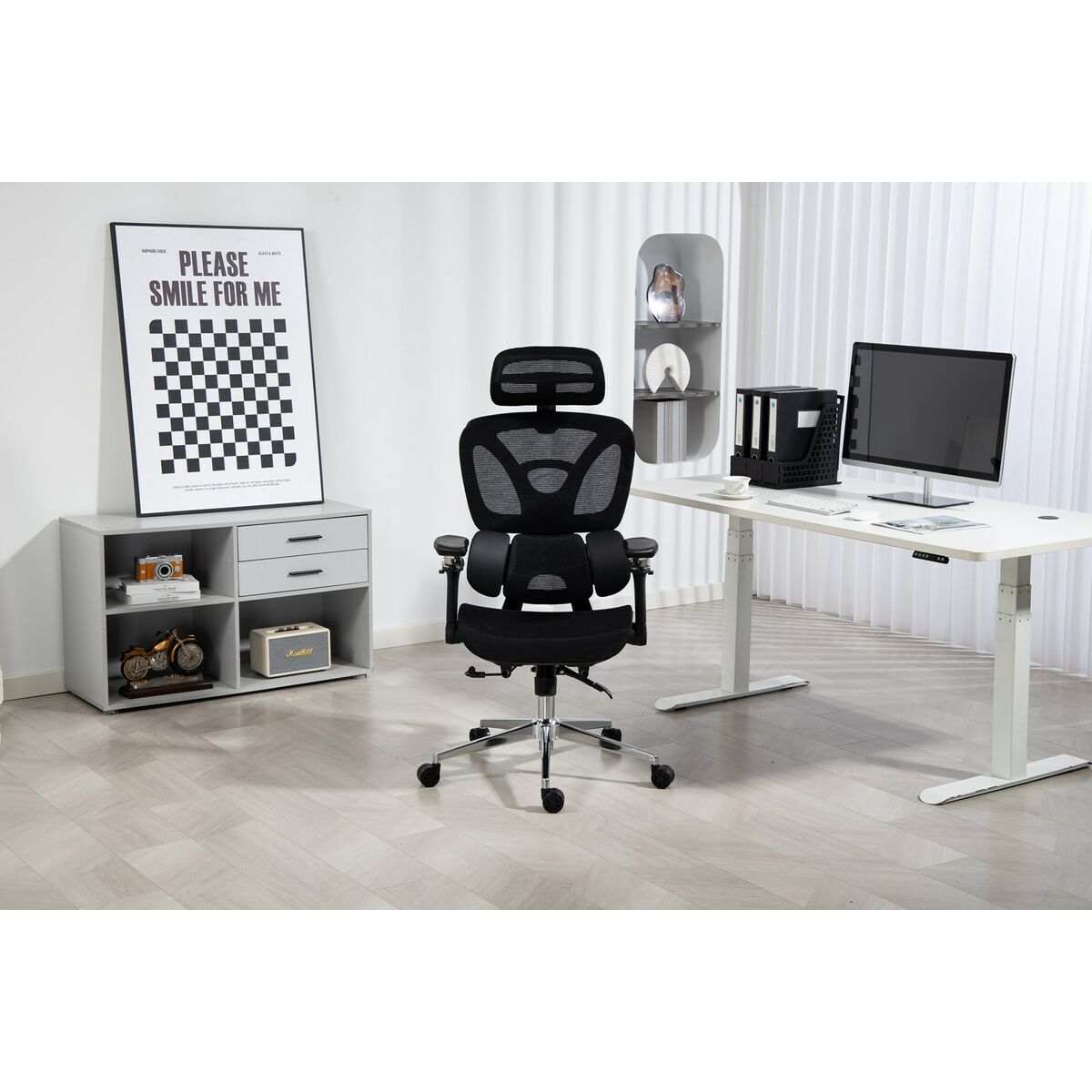 Silla de Oficina Activejet YK848 BK Negro Plateado 1 Pieza