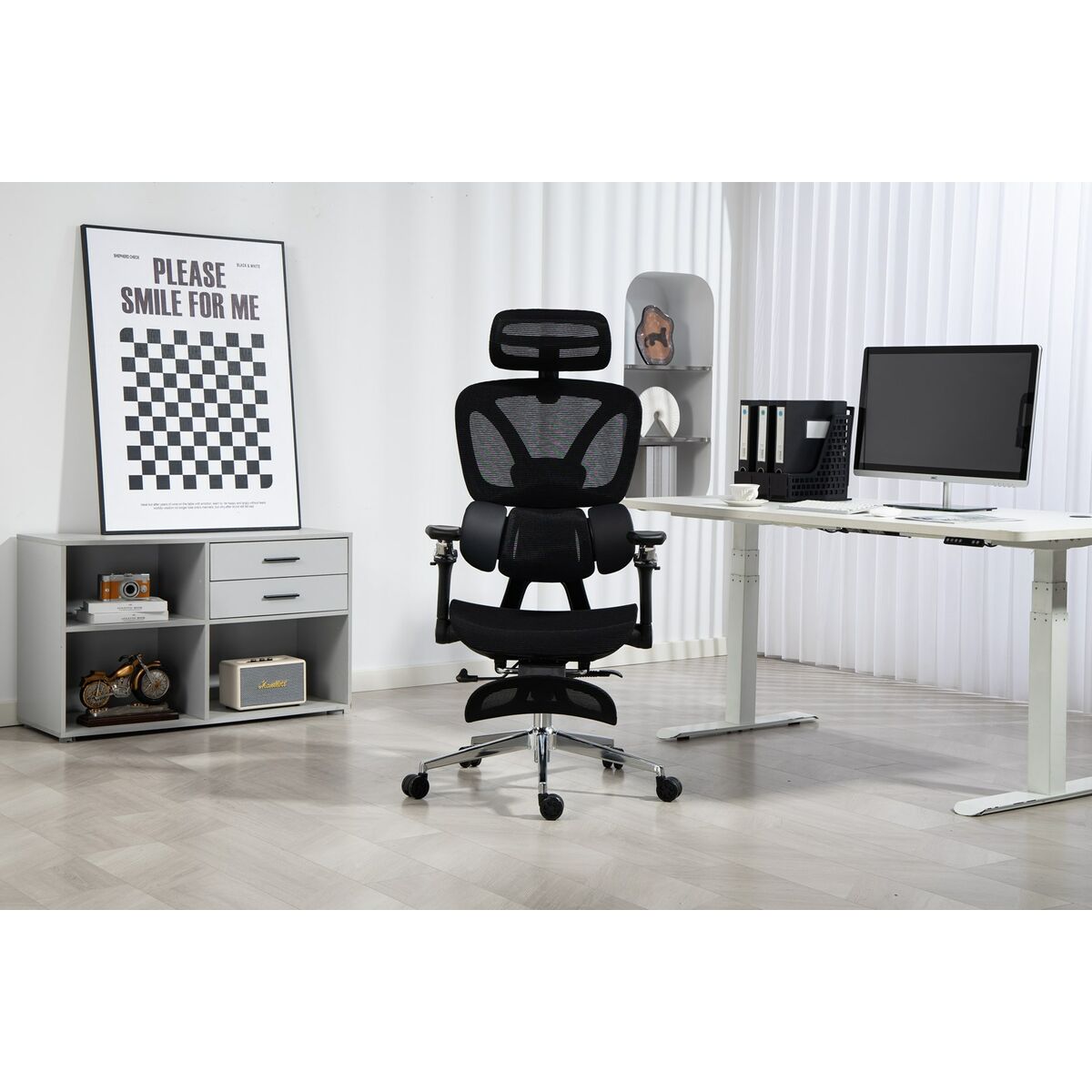 Silla de Oficina Activejet YK848 BK Negro Plateado 1 Pieza