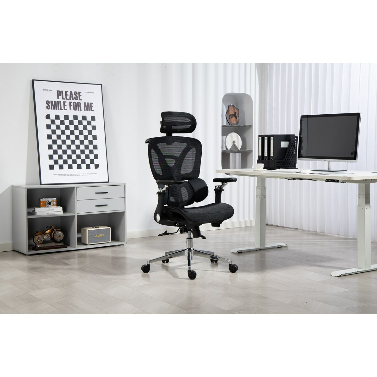 Silla de Oficina Activejet YK848 BK Negro Plateado 1 Pieza
