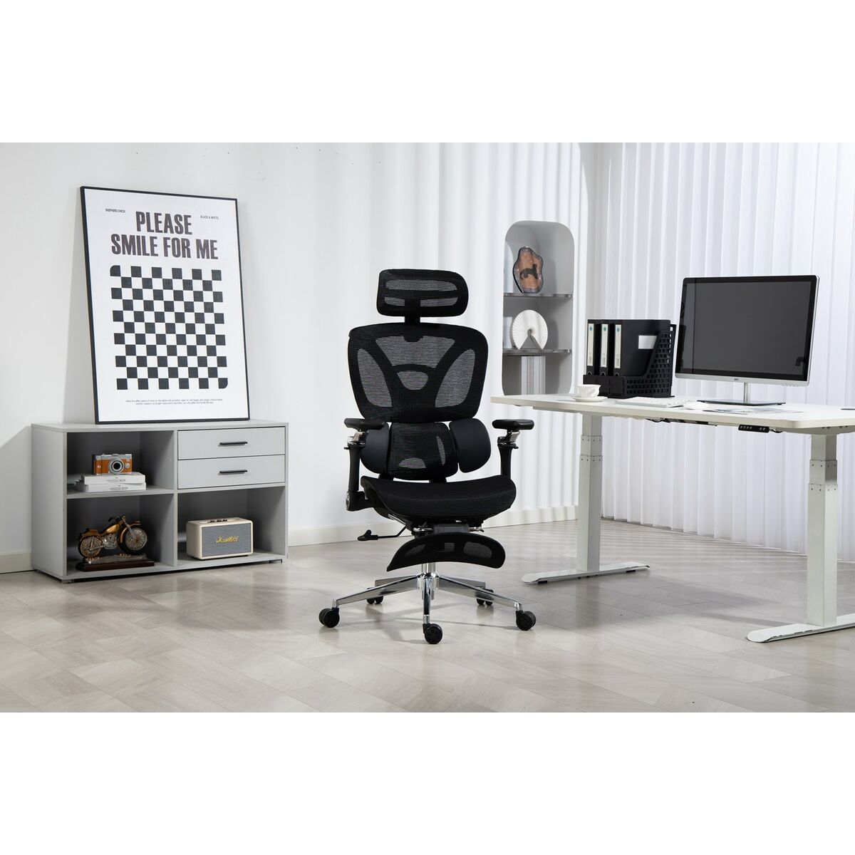 Silla de Oficina Activejet YK848 BK Negro Plateado 1 Pieza