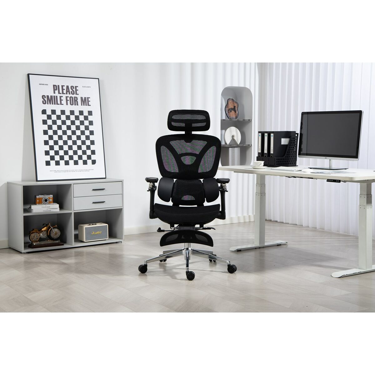 Silla de Oficina Activejet YK848 BK Negro Plateado 1 Pieza