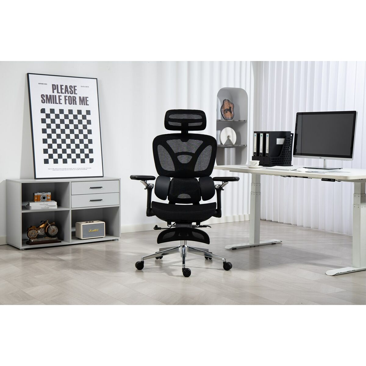 Silla de Oficina Activejet YK848 BK Negro Plateado 1 Pieza