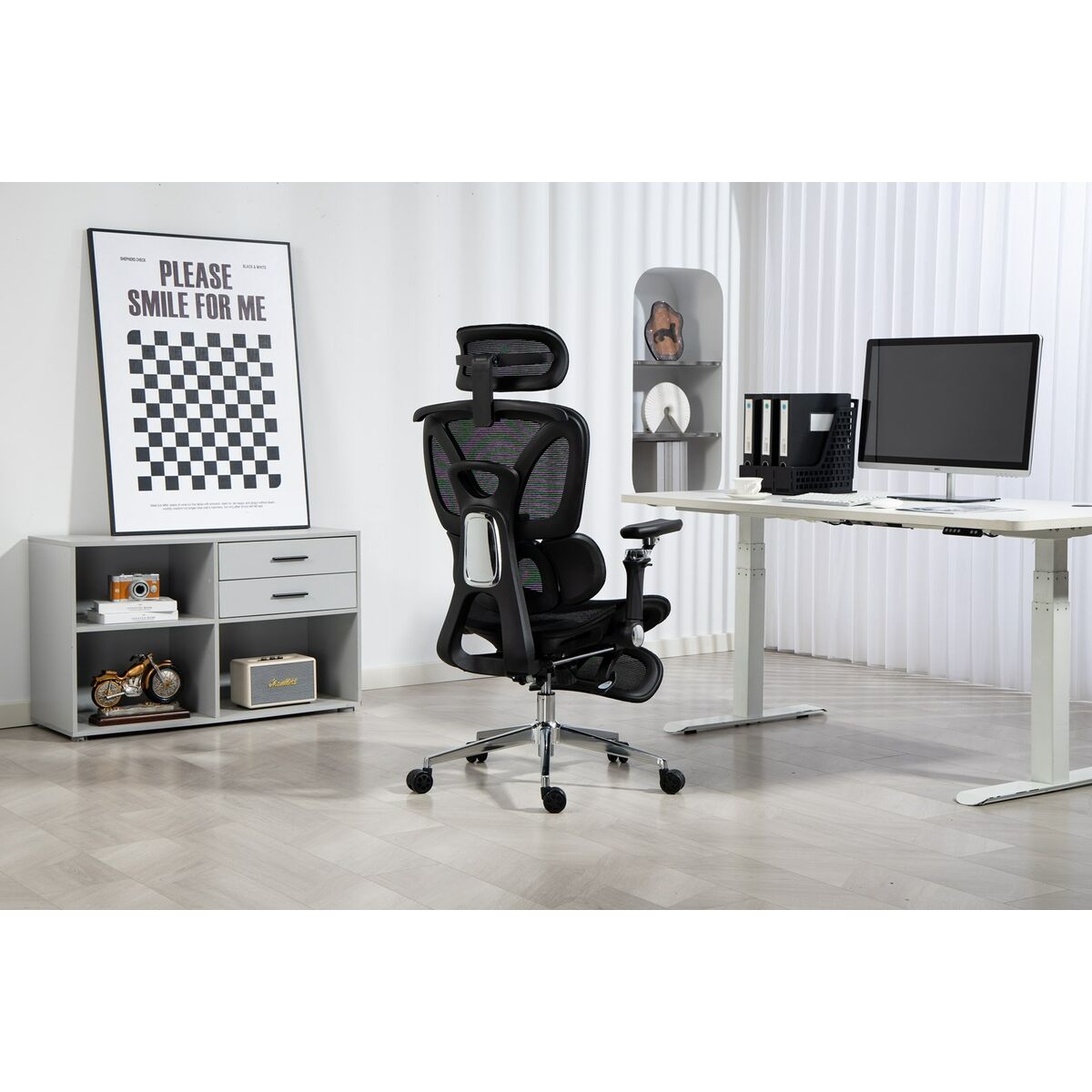 Silla de Oficina Activejet YK848 BK Negro Plateado 1 Pieza