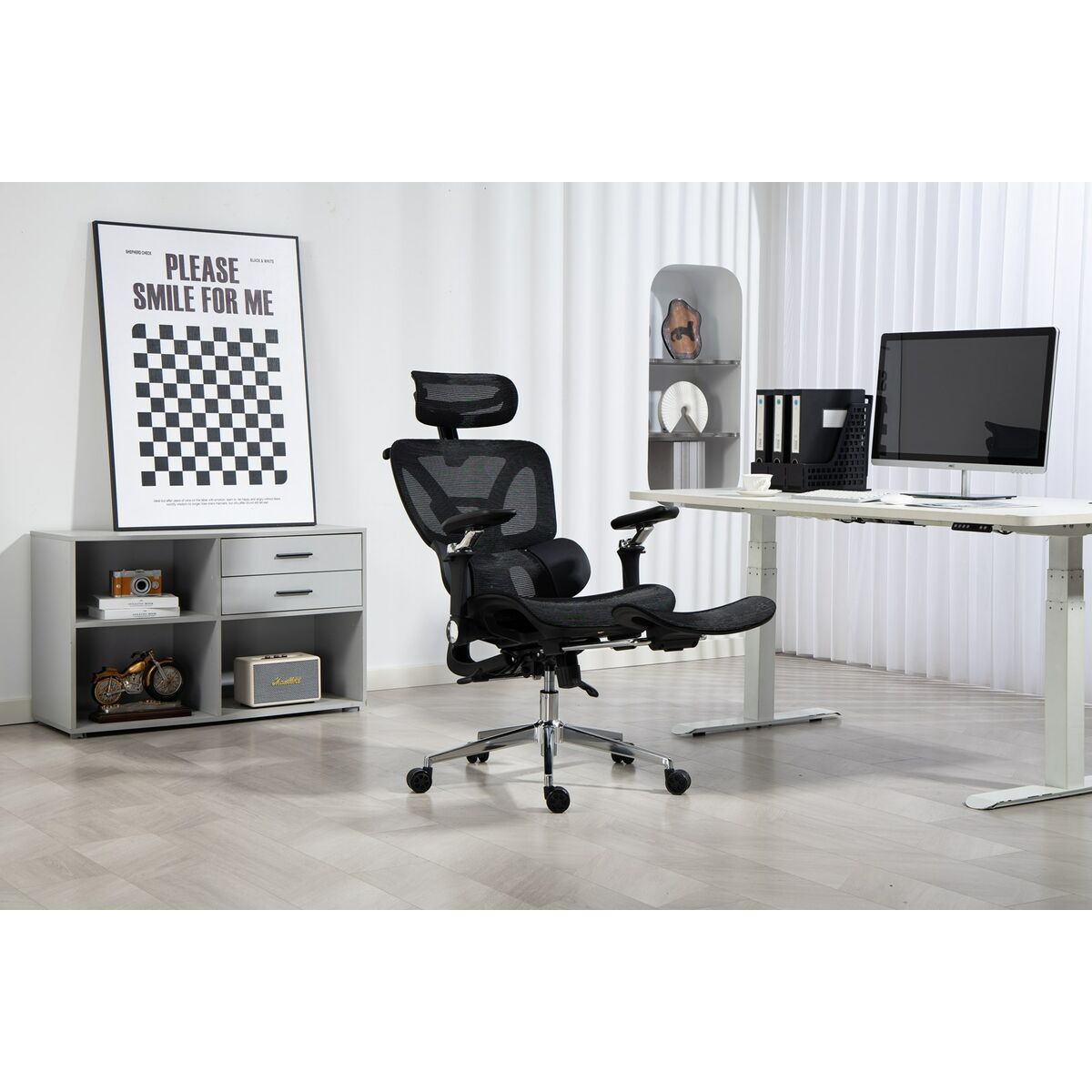 Silla de Oficina Activejet YK848 BK Negro Plateado 1 Pieza