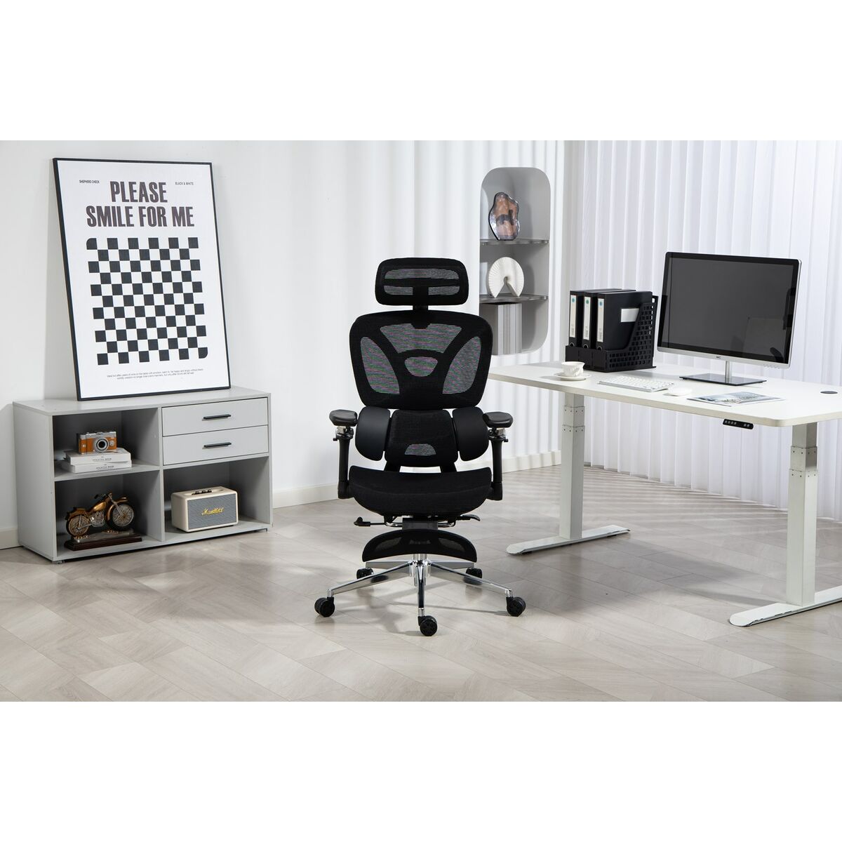 Silla de Oficina Activejet YK848 BK Negro Plateado 1 Pieza