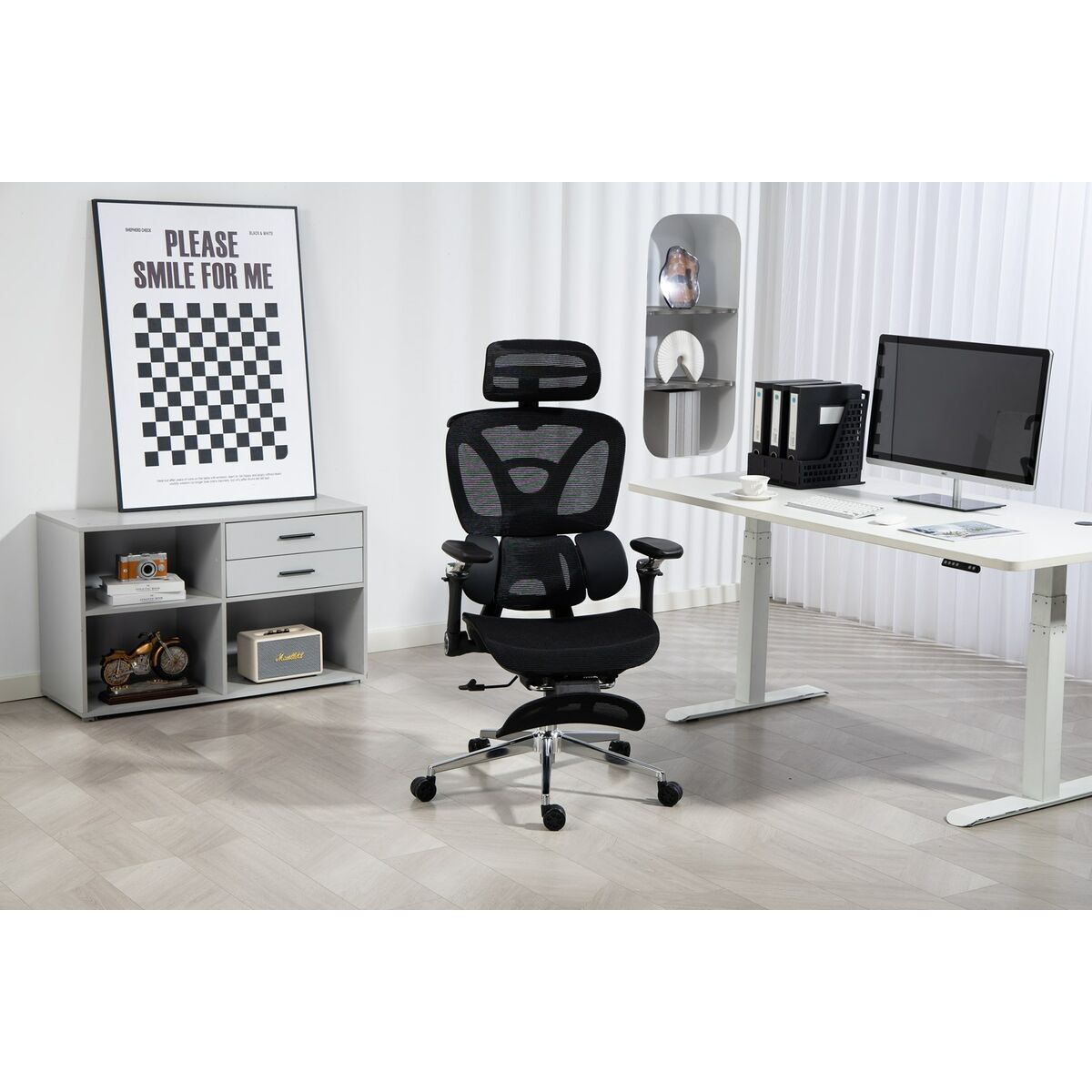 Silla de Oficina Activejet YK848 BK Negro Plateado 1 Pieza