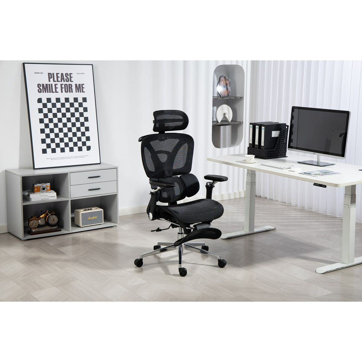 Silla de Oficina Activejet YK848 BK Negro Plateado 1 Pieza