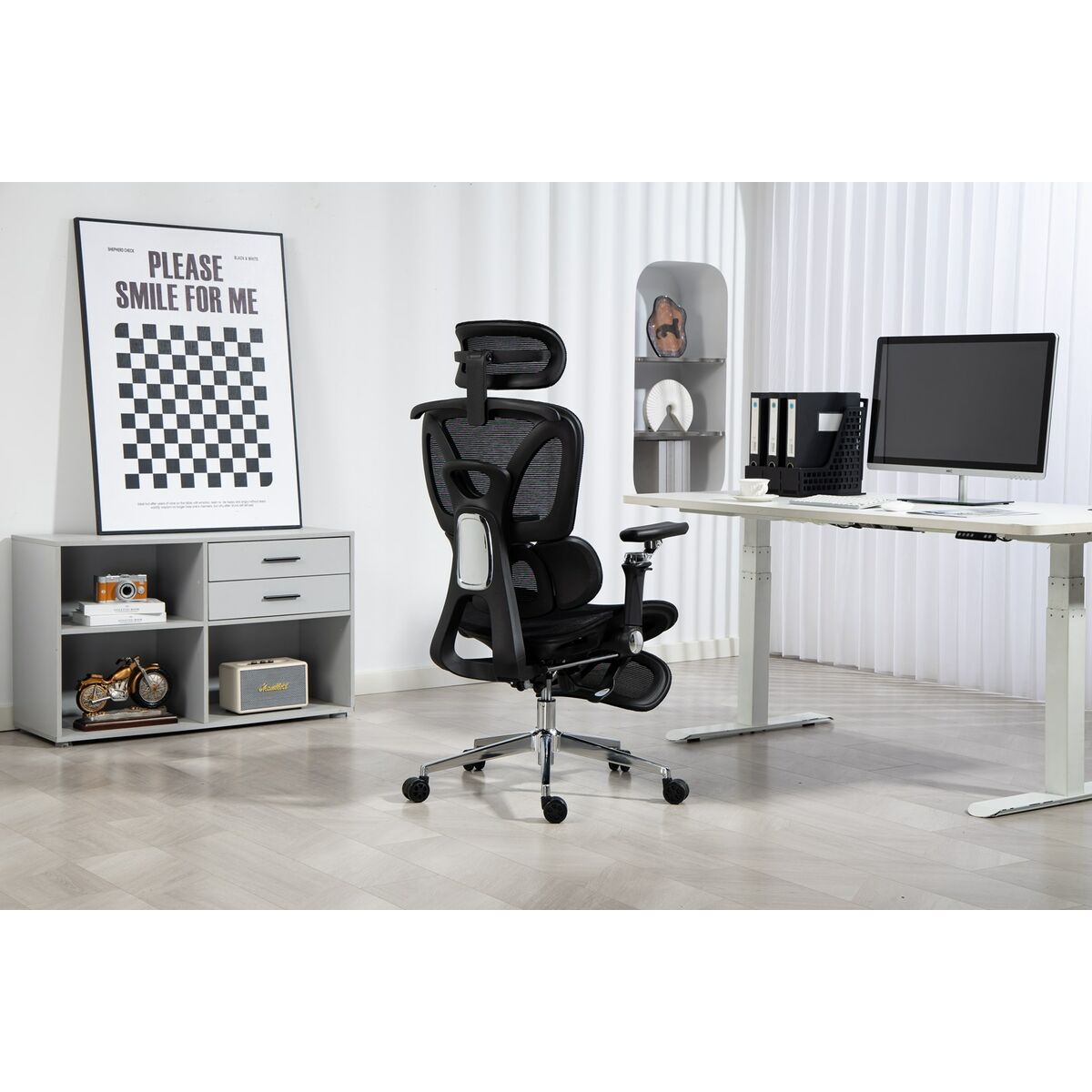 Silla de Oficina Activejet YK848 BK Negro Plateado 1 Pieza