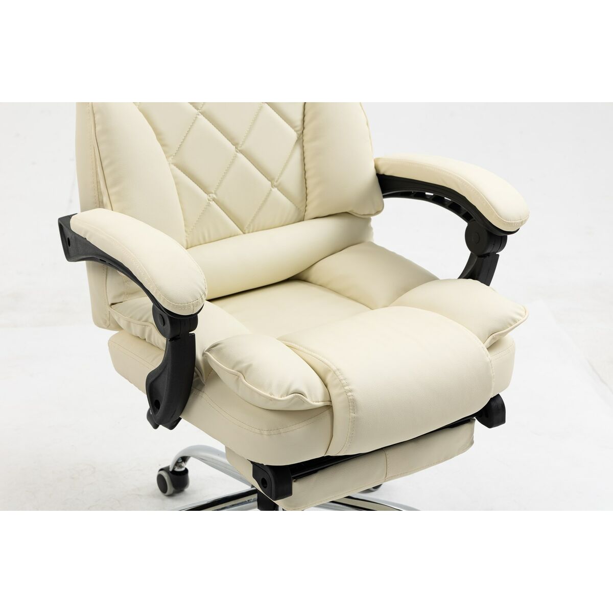 Silla de Oficina Activejet YK7416 BE Negro Beige Plateado
