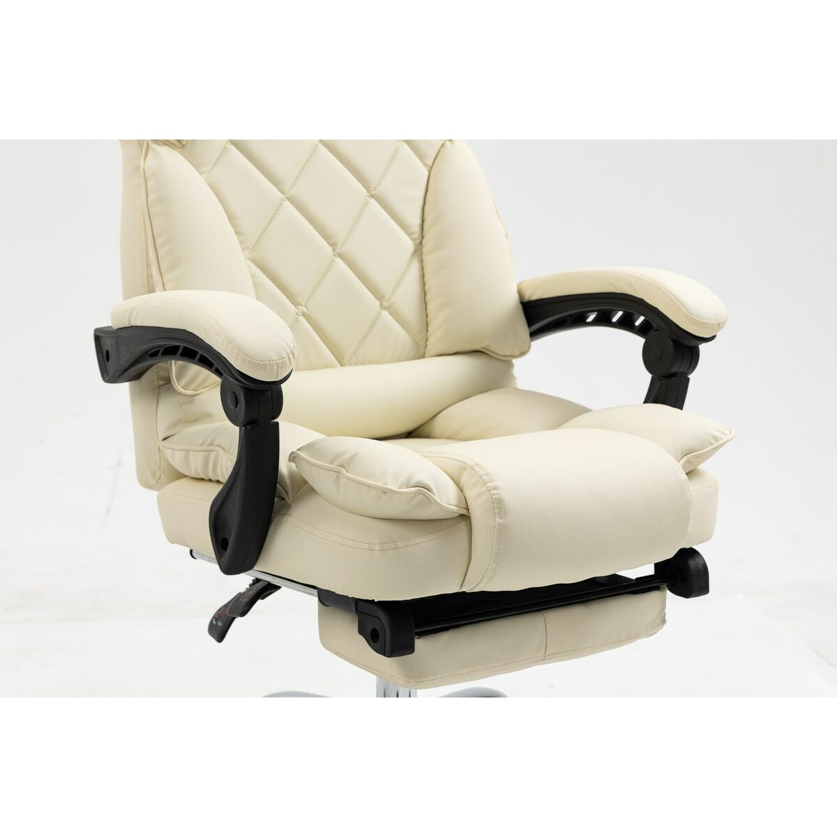 Silla de Oficina Activejet YK7416 BE Negro Beige Plateado