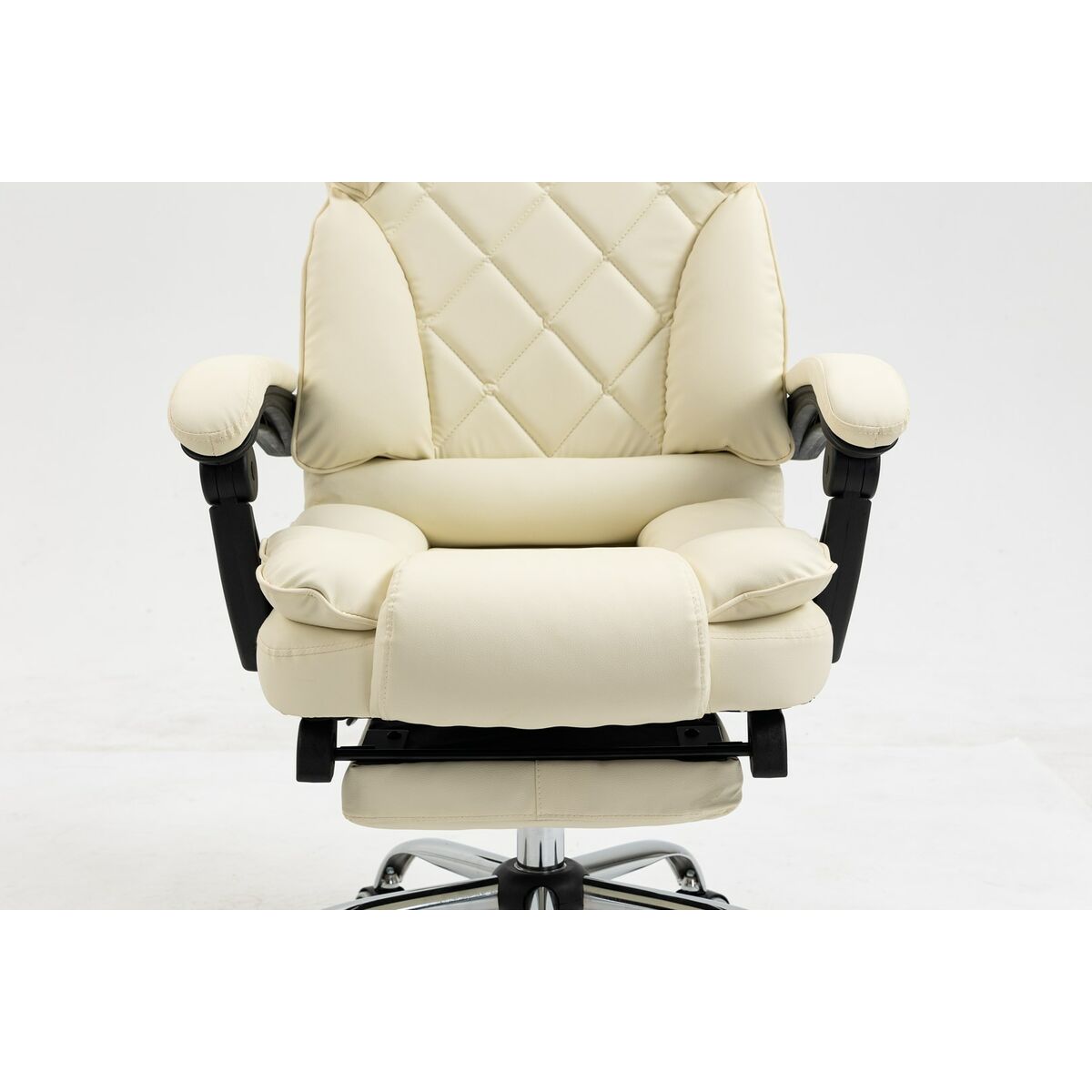 Silla de Oficina Activejet YK7416 BE Negro Beige Plateado
