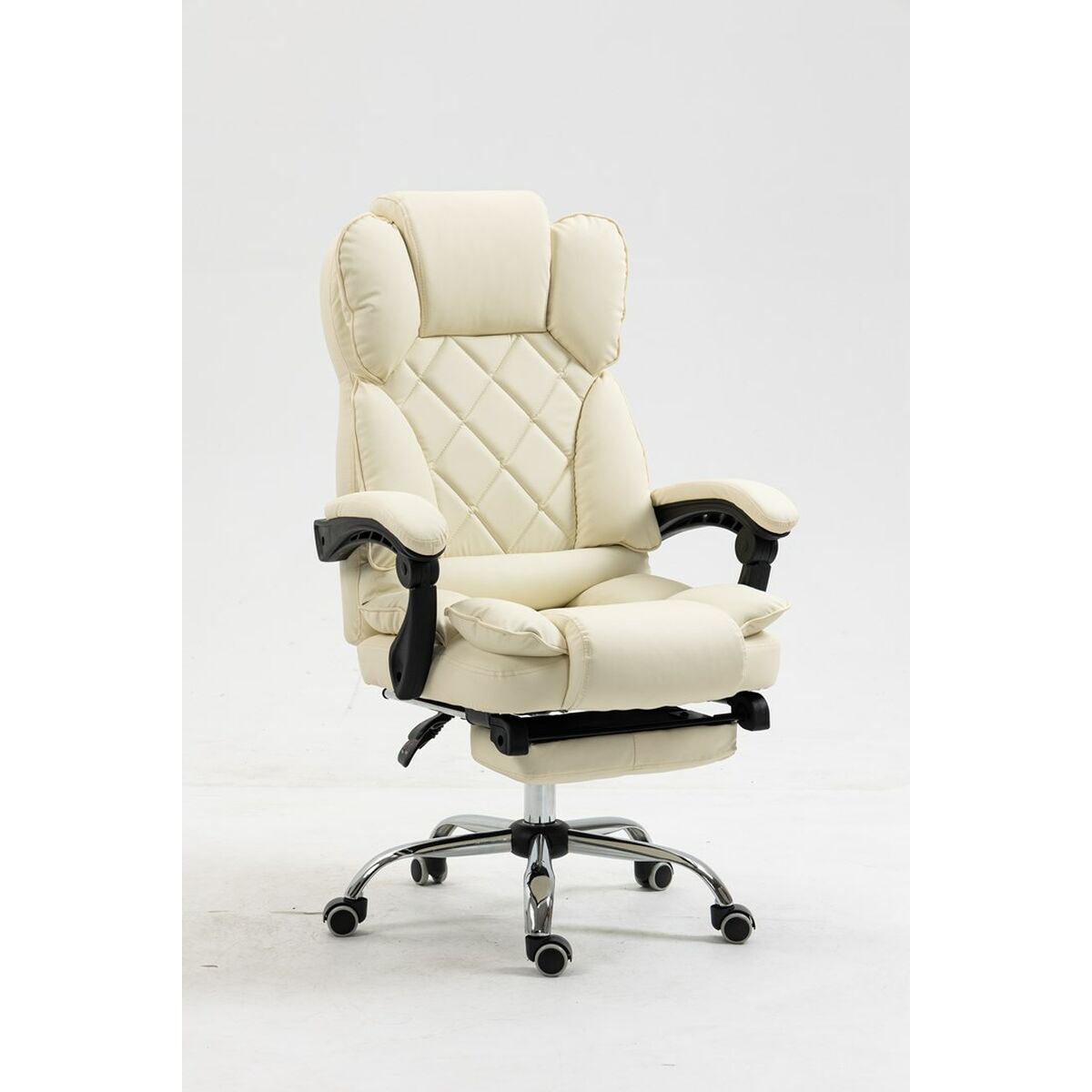 Silla de Oficina Activejet YK7416 BE Negro Beige Plateado