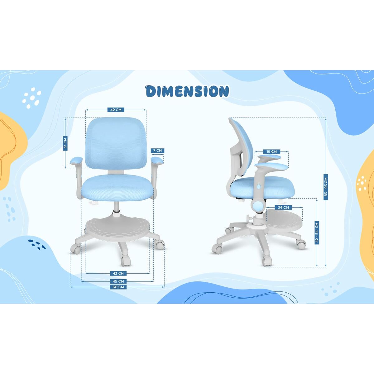 Silla de Oficina Mark Adler MA-JUNIOR 5.0 BLUE Azul