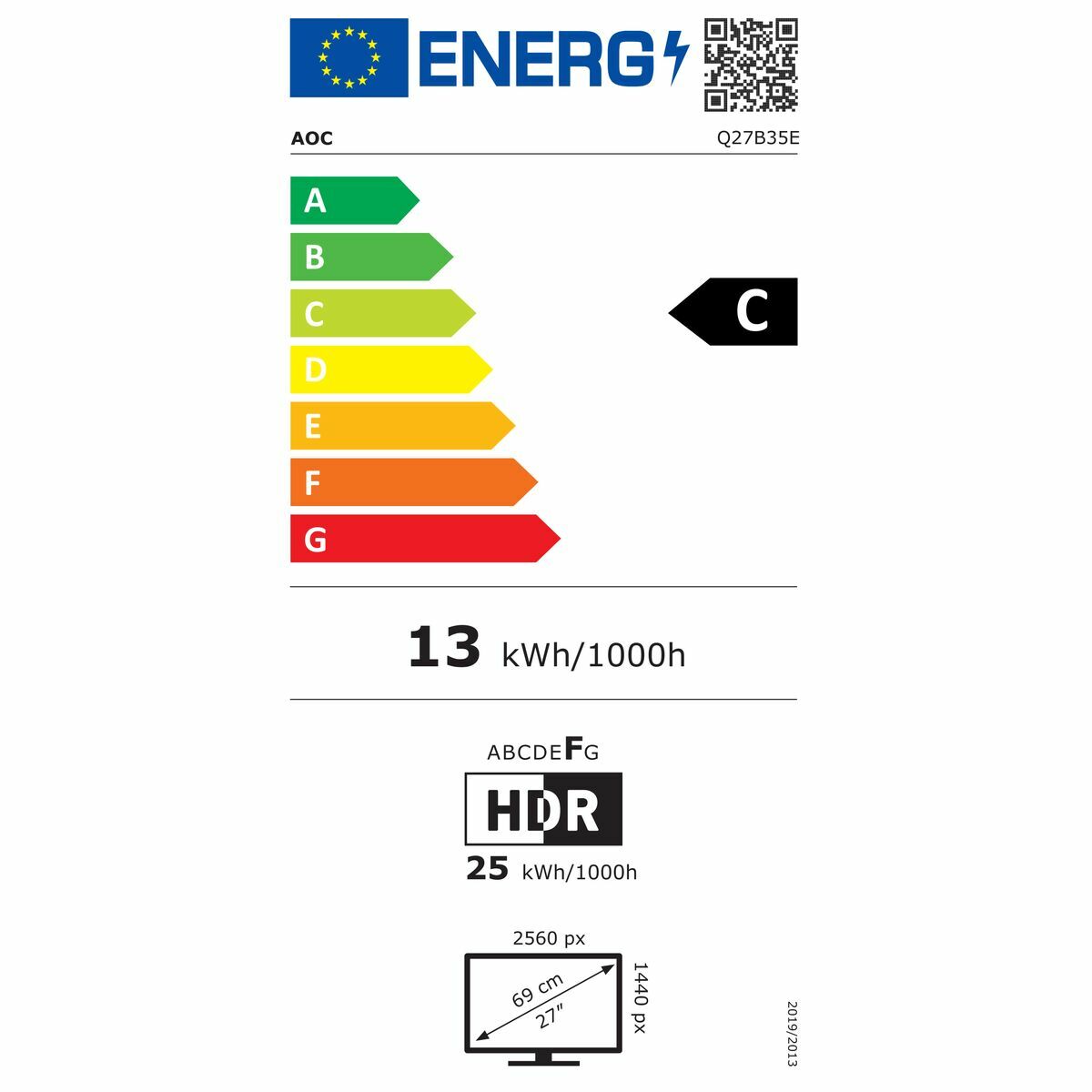 Monitor Gaming AOC Q27B35E Quad HD 27"