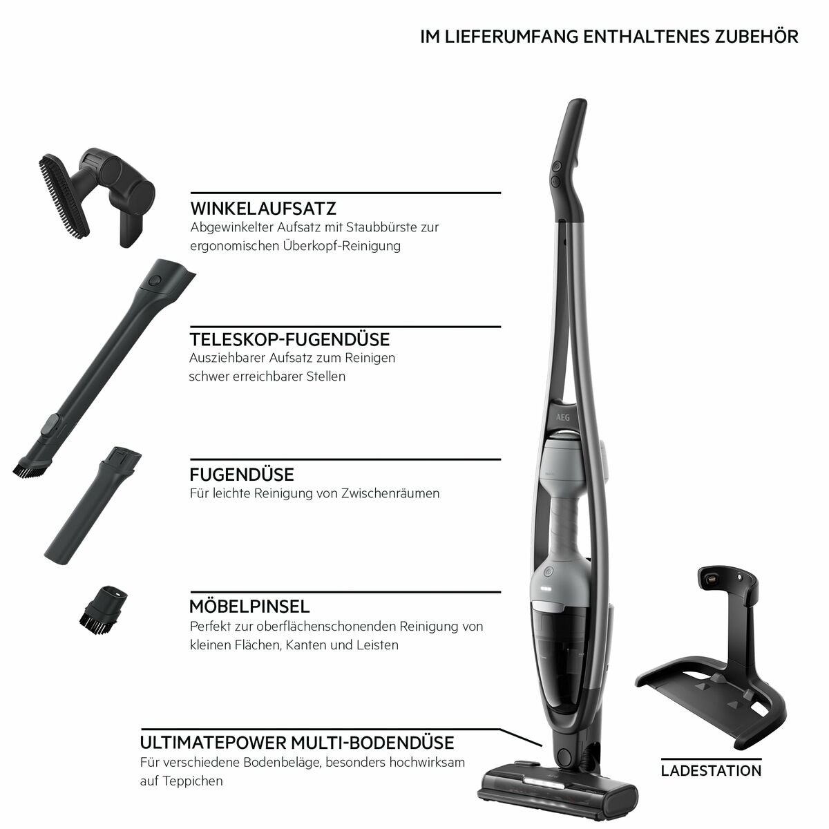 Aspirador Escoba AEG AS62CB25UG 600 W