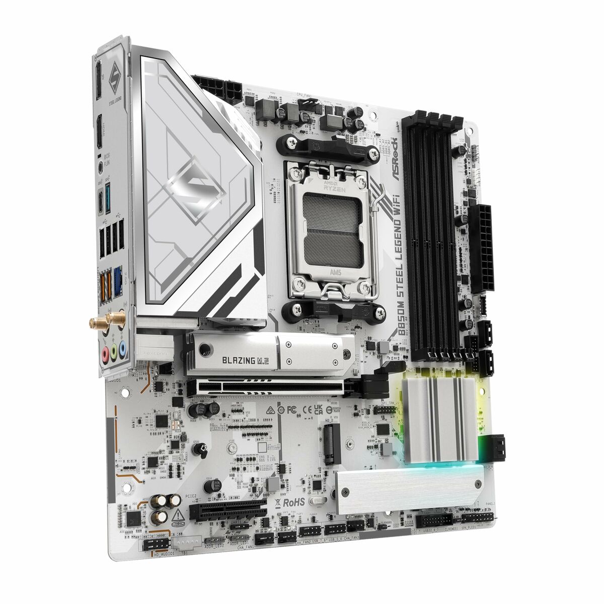 Placa Base ASRock B850M Steel Legend WiFi Intel Wi-Fi 6 AMD AM5 AMD B850