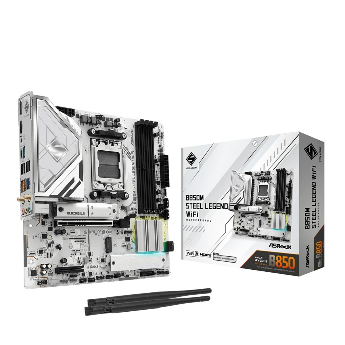 Placa Base ASRock B850M Steel Legend WiFi Intel Wi-Fi 6 AMD AM5 AMD B850