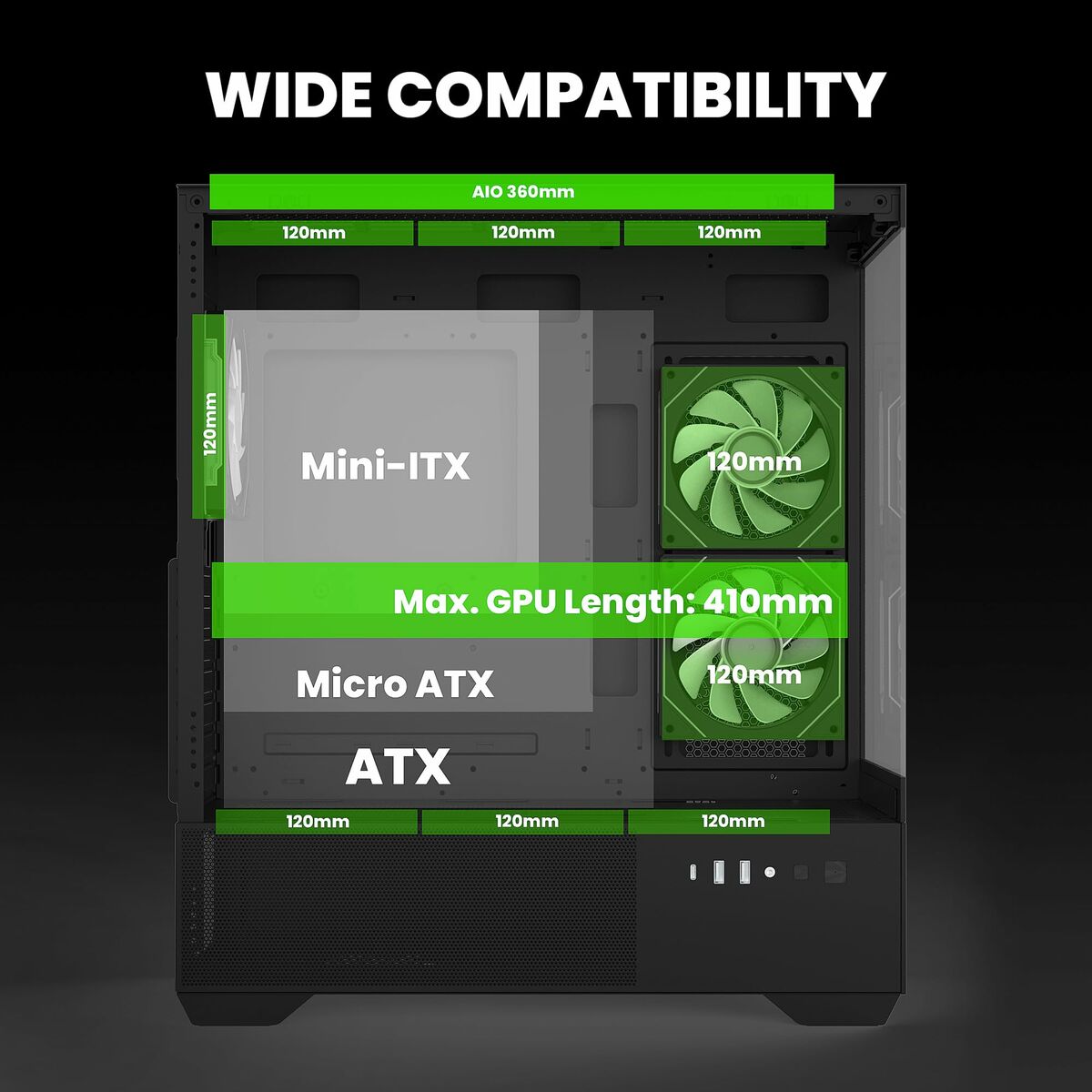 Caja Semitorre ATX Zalman CHRONIX Negro