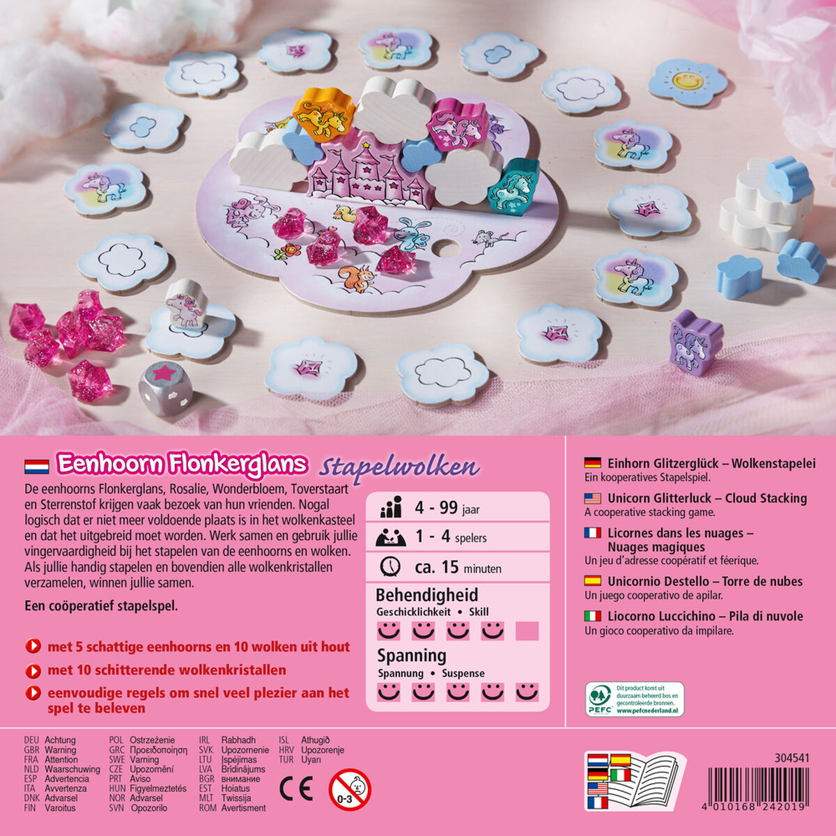 Juego de Mesa HABA Unicorn Glitterluck Cloud Stacking
