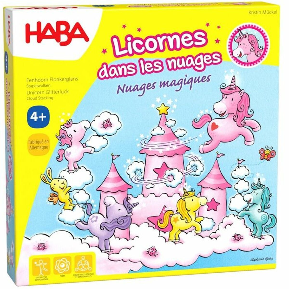 Juego de Mesa HABA Unicorn Glitterluck Cloud Stacking