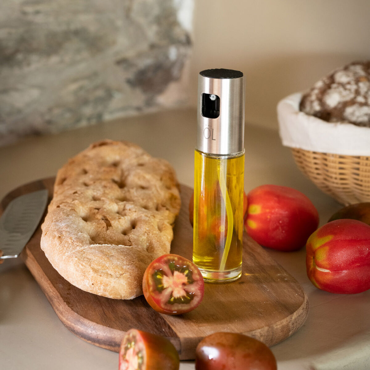 Aceitera Andrea House 100 ml Acero Inoxidable Cristal