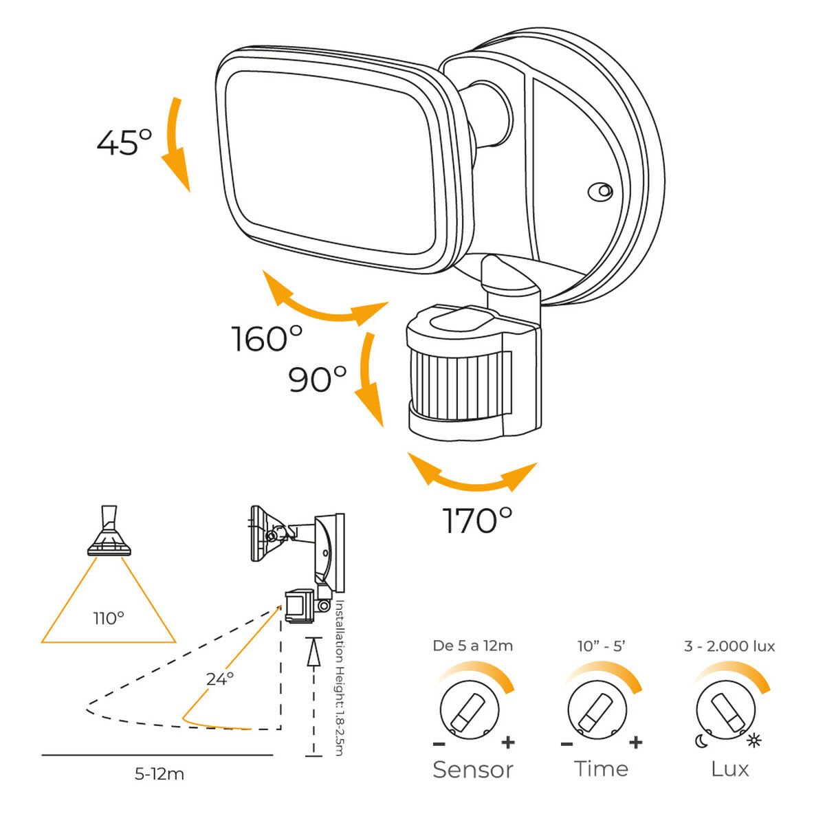 Foco LED EDM 32572 Negro F 10 W 750 Lm (4000 K)