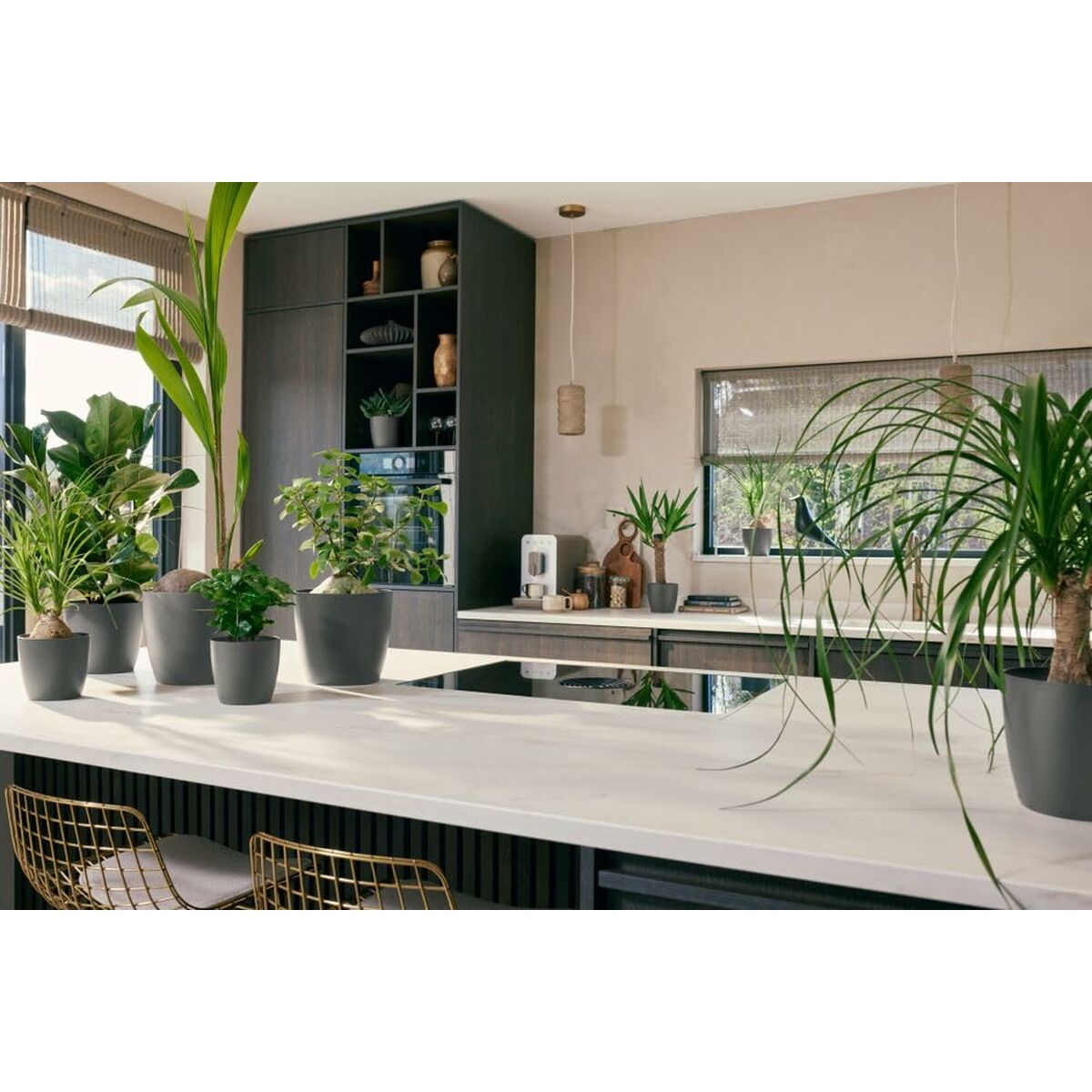 Set de Macetas Elho Plástico Redondo 3 Piezas