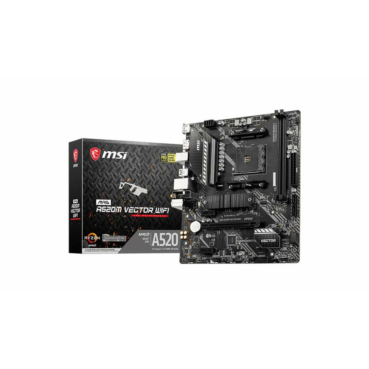 Placa Base MSI MAG A520M VECTOR WIFI AMD A520 AMD AM4