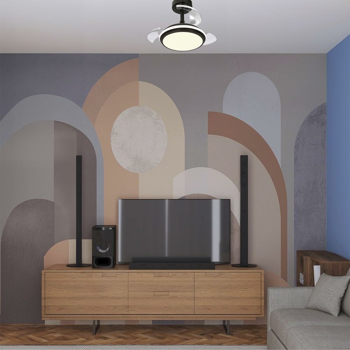 Ventilador de Techo con Luz CristalRecord Negro 35 W 1000 Lm (3000 K) (4000 K)