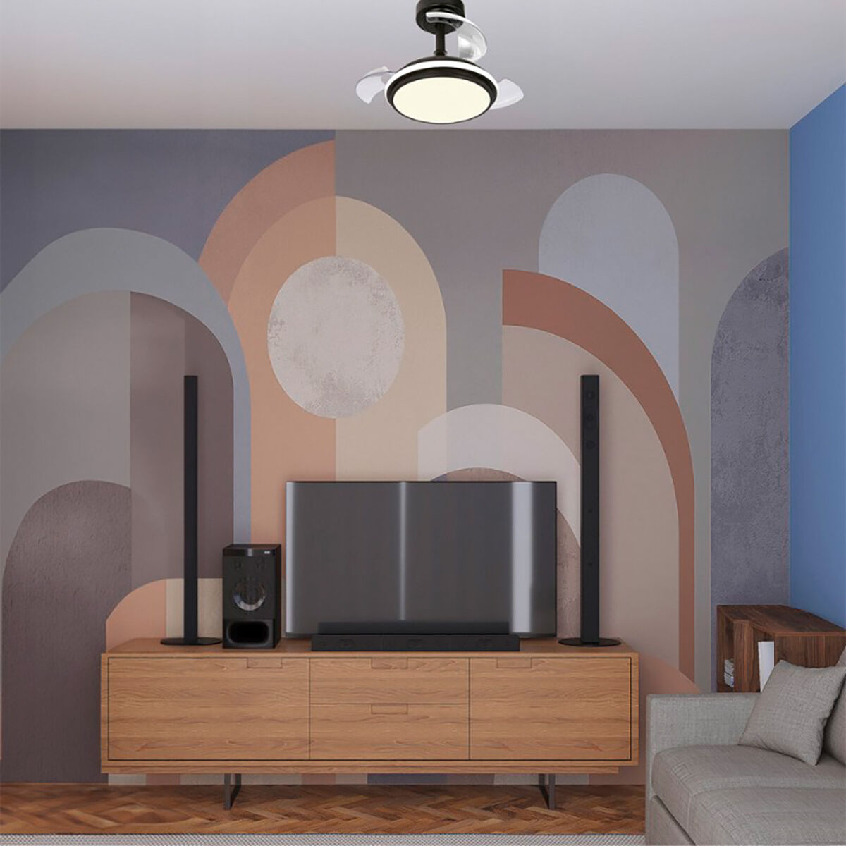 Ventilador de Techo con Luz CristalRecord Negro 35 W 1000 Lm (3000 K) (4000 K)