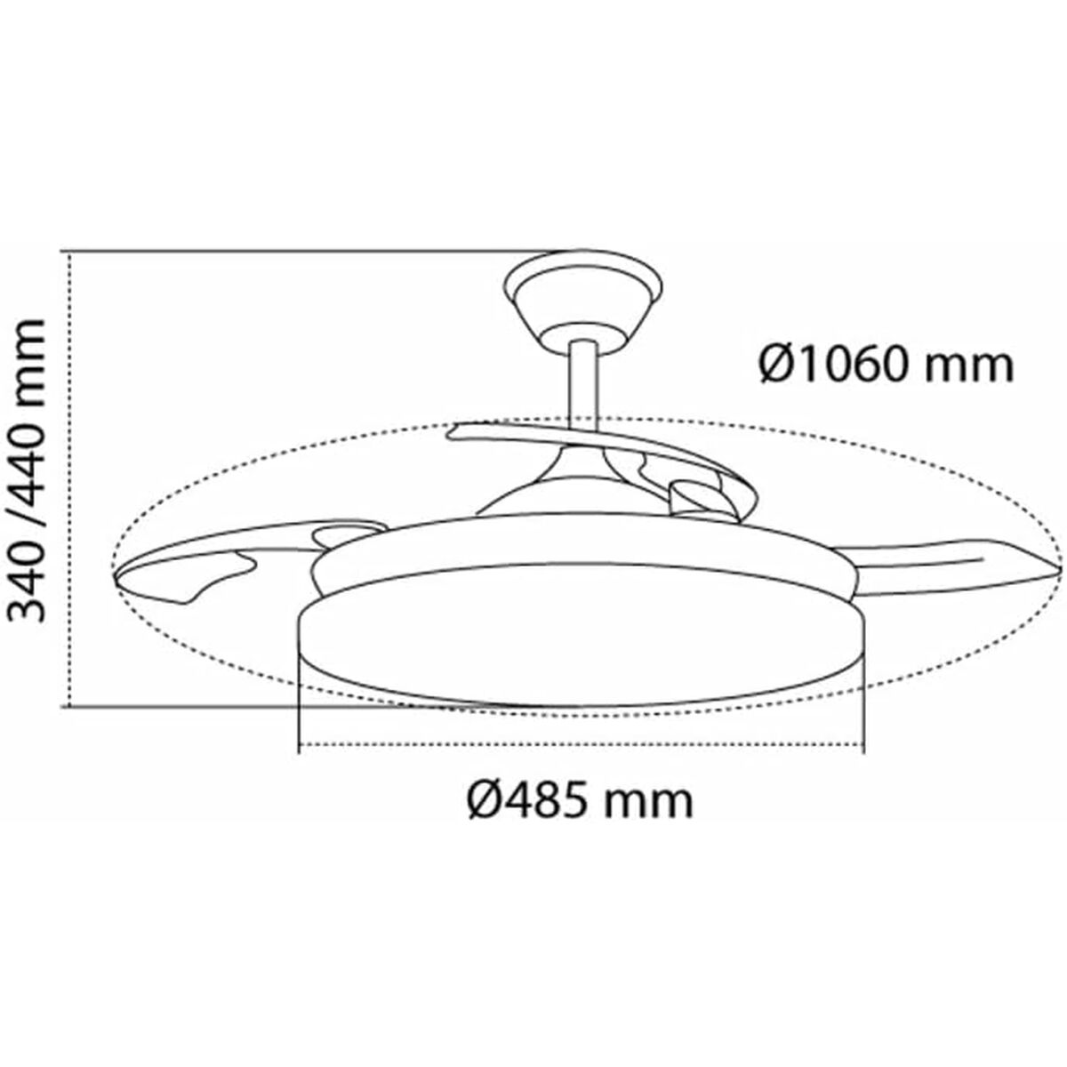 Ventilador de Techo con Luz CristalRecord Blanco 72 W (3000 K) (4000 K)