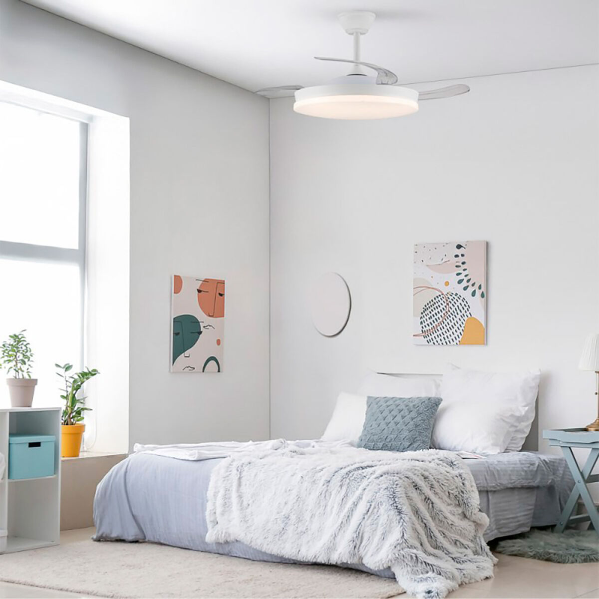 Ventilador de Techo con Luz CristalRecord Blanco 72 W (3000 K) (4000 K)