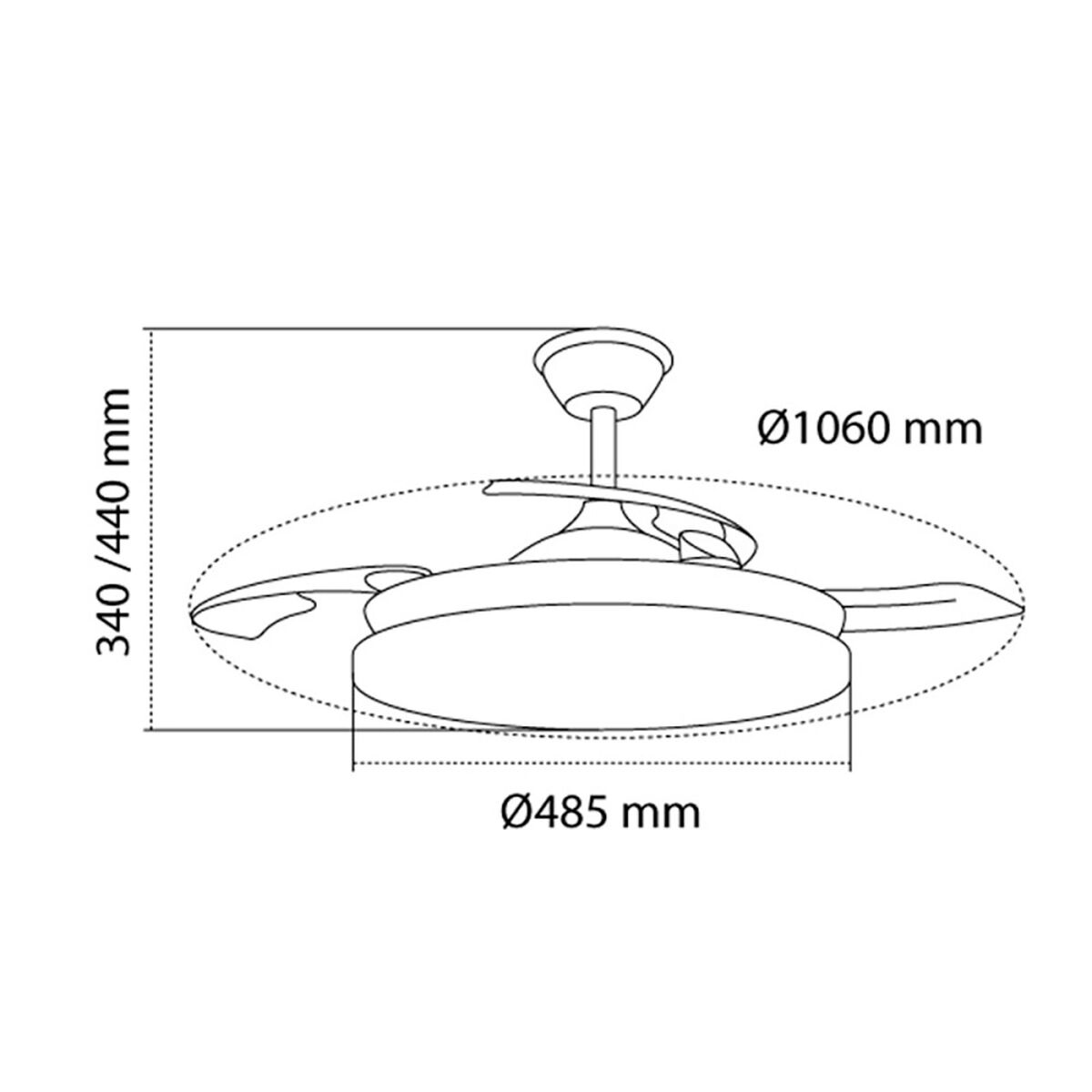 Ventilador de Techo con Luz CristalRecord Blanco 72 W (3000 K) (4000 K)