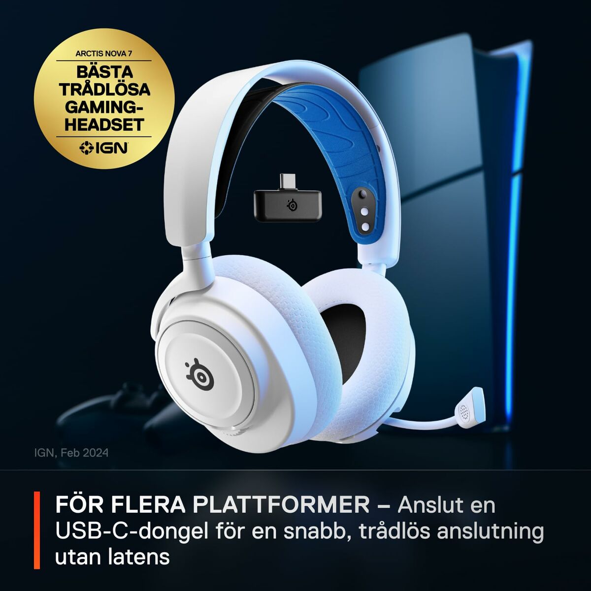 Auriculares con Micrófono SteelSeries Arctis Nova 7P Blanco