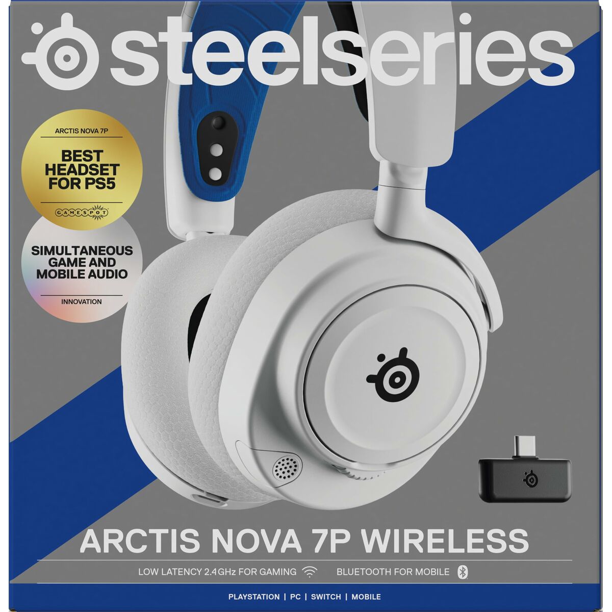 Auriculares con Micrófono SteelSeries Arctis Nova 7P Blanco