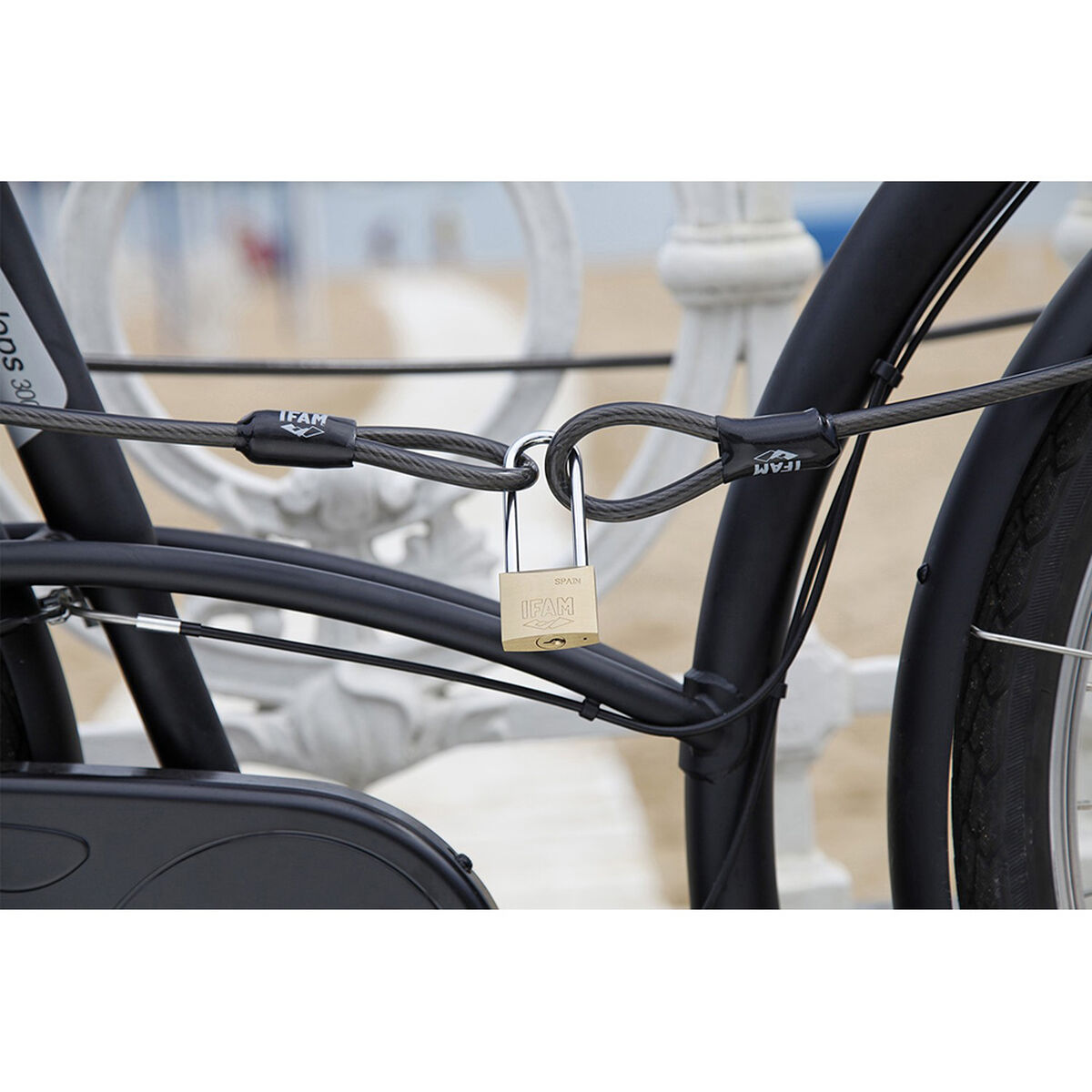 Cable con candado IFAM Negro Ø 12 mm