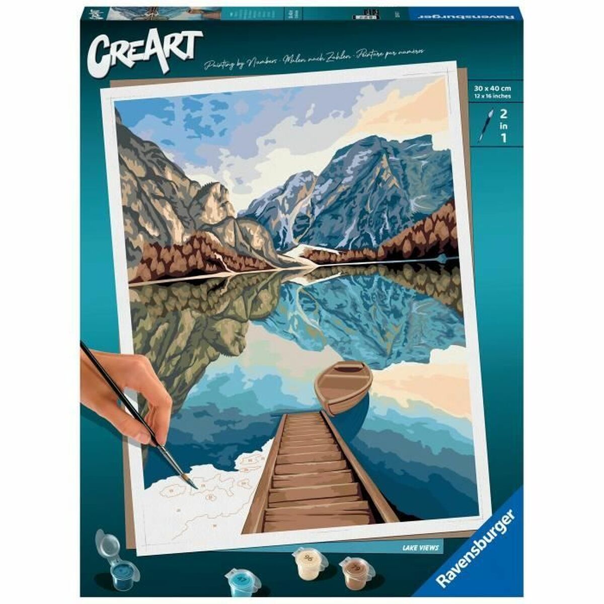 Set de Pintura por Números Ravensburger Lake Views 30 x 40 cm